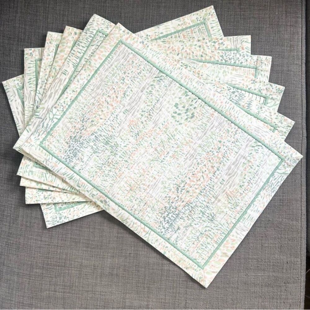 Vintage 6-pcs Abstract Patterned Electric Pleats  Knife Edge Placemat #0820257B
